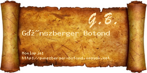 Günszberger Botond névjegykártya